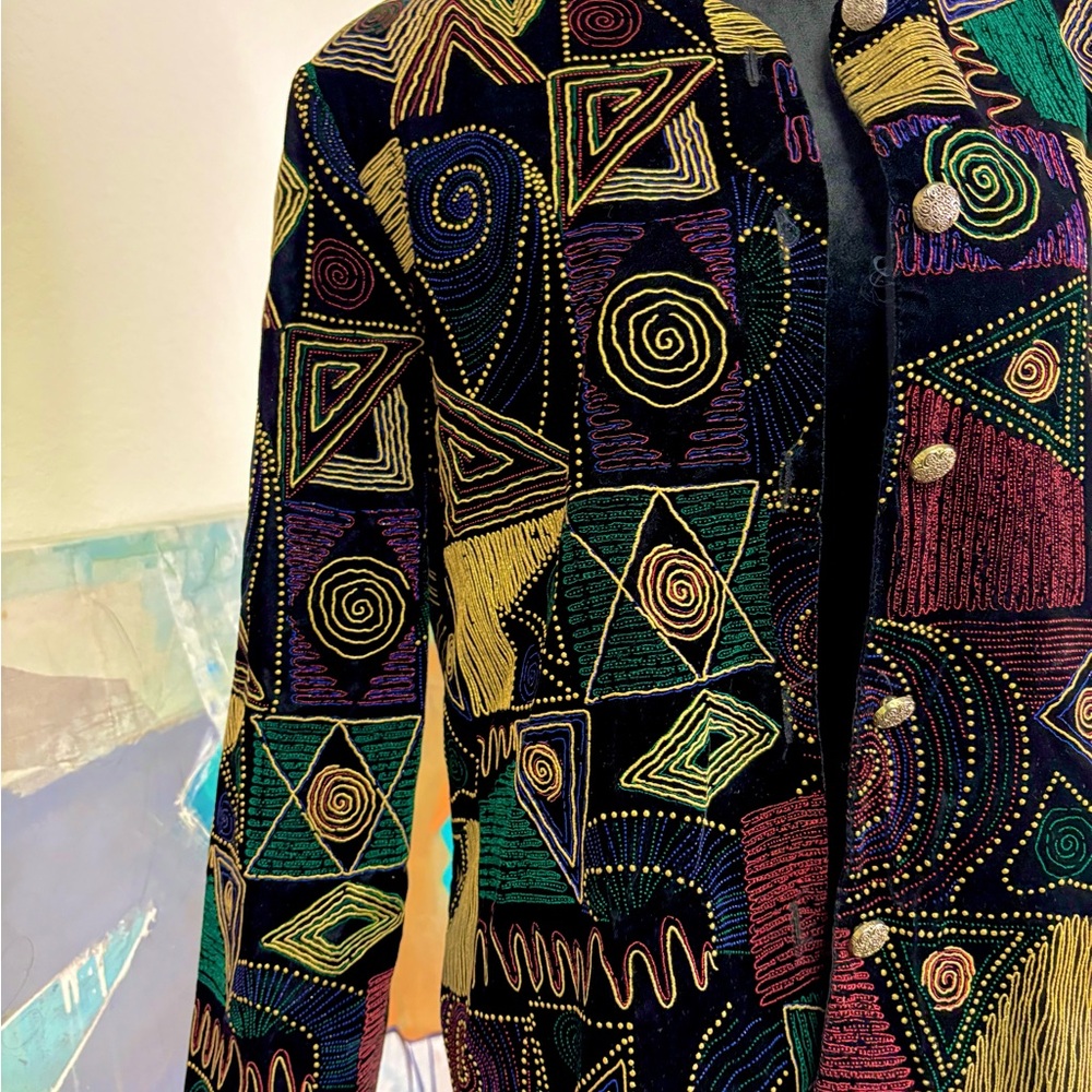 Colorful Geometric Patterned Jacket